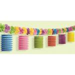 Tiki Times Tiki Lounge with Flowers Paper Lantern Garland 3m Each for Luau/Hawaiian Theme Parties