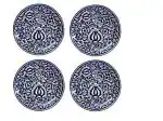 Caffeine Ceramic Blue Mughal dinner set (set of 8)