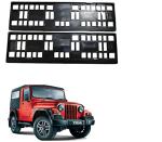 Feelitson Black Car Plastic Number Plate Frame Holder Front & Back For Thar