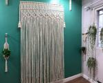 Craftery Off-White Cotton Geometric Boho Backdrop Arch Wall Hanging Curtains - 40 X 80 Inch