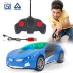 NHR Remote Control Car, 4 Function Remote Control Car, Racing Car, Sports Car, New Model RC Car with LED Light Remote Car for Kids (3+ Years, Blue)