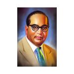 Dharvika Innovations Multicolor Vinyl Dr. Bhim Rao Ambedkar Sparkle Coated Self Adhesive Waterproof Painting Without Frame - 24 X 36 Inch