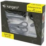 Kangaro SS-10HT _ BLACK Black Alloy Steel Gift Set Pack of 1 Stapler, 1 Scissors, 1 Paper Punch, 1 Tape Dispenser With Tape and 1 Box of Staple Pin