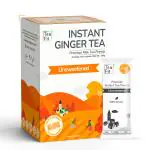 TeaFit Premium Instant Unsweetened Ginger Tea Premix - 10 Single Serve Sachets | Ready to Use Instant Milk Tea Premix | Strong Adrak Chai | No Added Artificial Sugar