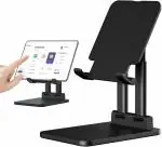 ProElite Portablet Foldable Tablet Stand Holder for Apple iPad, iPhones, Galaxy Tab, Xiaomi Pad, Redmi Pad, Oneplus Pad,Lenovo Tab, Kindle Upto 12.9 inch, Black
