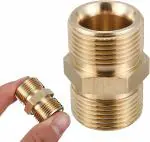ANTHEM M22 15 mm to M22 15 mm Brass Adapter - High Pressure Washer Hose Connector Coupler High Pressure Washer Adapter-Brass External Thread Hose Coupler [2 PCS ]