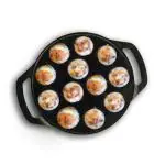 The Indus Valley Black Cast Iron 12 Pits Twin Handle with Loop Paniyaram Pan