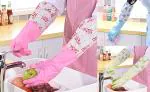 Whinsy Reusable Winter Warm Use With Inner Cotton Lining Kitchen Wash Dishes Cleaning Waterproof Elbow Length Pvc Gloves 1 Piece