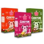 HUNGRY KOALA Cereal Made With Natural Ingridients Oats Carrot Ragi Banana Sprouted Moong & Dates For Kids To Grow Healthy No Preservative Or Additives Or Maida 250 Grams Pack Of 3