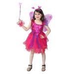 KAKU FANCY DRESSES Magenta Butterfly Insect Costume Set -Magenta, 7-8 Years, for Girls