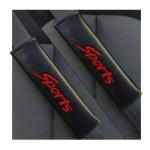 CARIZO 2Pcs Seat Belt Shoulder Pads for Comfort, Embroidered Logo Leather Car Seat Belt Pads Safety Belt Cover (Sports) Compatible with Maruti Suzuki S-Presso