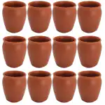 RTWARE Re-useable Brown Traditional Style Kullad/kulhad/kullar/Kullad Tea Cups for Serving Coffee & Milk 150 ml (Set of 12)