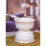 Goodhomes Porcelain Small Serving Soup Bowl with Spoon Set of 6pcs Bowl 280ml & 6pcs Spoon