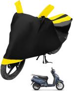 Auto Hub Bike Cover for Honda Activa 3G , Dustproof UV Protection water resistant Custom Fit Cover-(Black-Yellow )