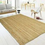 MRIC Attractive Collection Jute Carpet 4' x 6' Beige Handmade Natural Fiber Jute Carpet For Living Room