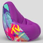 ComfyBean Bag with Beans Filled 4XL- Official: MTV Bean Bags - For Adults - Max User Height : 5.5-6 Ft.-Weight : 70-99 Kgs(Model: Printed - MTV-MTV_ARTWORK-6 - Purple)