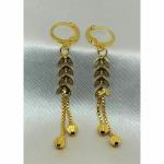 SHEELOVES 22k gold plated stylish round drop earring / bali / sui dhaga / drop and dangle Brass Hoop Earring | 1-Pairs