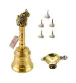 Spherulemuster Brass Pooja Ghanti,Deepak,Diya Bati,Gold (10 x 5 x 3 cm)