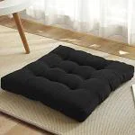 The Purple Tree Square Floor Cushion Pillow For Living Room Décor (Pack of 1 , 50x50 cm, Black) floor cushions , bedroom décor , tatami cushion , patio cushion , balcony cushion , floor seating