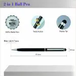 Epriko- Stylus Pen With Black Ball Pen for Android Touch Sceen Mobile Phones and Tablets