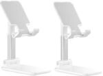 Sureelee White Adjustable Cell Phone Holder Foldable Tablet Stand Mobile Phone Mount (Pack Of 2)