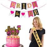 Zyozique Bridal Shower Party Decoration Set - Bride To Be Banner, Cake Topper & Sash (Pack of 3)