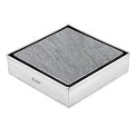 Ruhe Marble Insert Floor Drain | 304 Stainless Steel Shower Drain Channel | 6 x 6 Inches Waste Water Floor Drain for 21mm Marble | Drain Channel with Stainless Steel Cockroach Trap