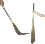 CREAZIONE PRODUCTION Tin Mukhi jharu and steel handle broom Grass Dry Broom (Multicolor, 2 Units)