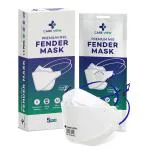 Careview Anti Pollution Fender Premium N95 Mask(Fish Mask), Head Loop Style (White Pack of 5), Protective Fold Flat N95 Mask with 6 Layers Filtration, Certified by DRDO & ISI (BIS)