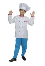 Kaku Fancy Dresses Polyester Our Community Helper Chef Costume For Kids | Chef Coat And Cap For Boys & Girls -5-6 Years,Multicolor