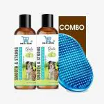 THE DDS STORE Dog Shampoo & Puppy Shampoo Naturally Organic Dog Shampoo for Smelly Dogs Grooming Products for Dogs, Deshedding Shampoo (2.Pcs Amla + Bath Brush)