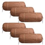 Kuber Industries Bolster Covers | Cotton Bolster Cover Set | Diwan Bolster Cover Set | Bolster Pillow Cover | Khakhi Printed Masand Cover | 16x32 Inch | Pack of 6 | Brown
