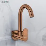 Plantex Pure Brass Kitchen Faucet for Sink with Brass Wall Flange & Teflon Tape- 7 Year Warranty (ORN-210-RG)