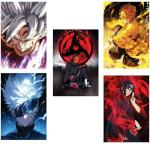 Cvanu 5pcs Anime Naruto Characters Poster with Double Sided Tape for Wall Decor-A3 Paper Print (18 inch X 12 inch)