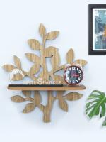 Home Sparkle Light Brown Tree Shaped MDF Wall Mounted Floating Shelf 10 x 5 x 12 inch