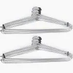 Stainless Steel Cloth Hanger Space Saving Non Slip Stainless Steel Metal Hanger for Shirts,Trousers,Jeans,Saree,Coat (Pack of 12)