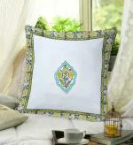 RRC Cotton Cushion Covers Set of 2 - Soft Floral Hand Block Jaipuri Print Cushion Covers,24X24(Inches) Square Home Decor Cushion Covers,Envelope Closure Cushion Covers