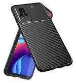 Golden Sands for Vivo Y73 Back Cover Drop Tested Shockproof Slim Armor Aramid Carbon Fibre Rugged TPU Case for Vivo Y73 Mobile, Mirage Black