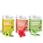 ORGASURE Amla, Hibisus, Bhringraj Powder 100% NATURAL for hair growth and conditioning 600gm