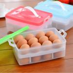 BMG IMPORT EXPORT egg storage basket for fridge , Plastic Double Layer Refrigerator 24 grid Eggs Storage Box Airtight Basket (Made in India),Multicolour