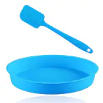 MoldBerry 10 Inch Round Cake Pan with Spatula(Free), Silicone Cake Pan Non-Stick Cheesecake Mould Pans Baking Pans Layer Cake Pans Set, Fit Oven, Freezer, Microwave Oven, Dishwasher Safe