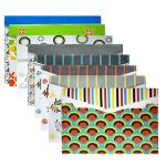 Shuban My Clear Bag with Snap Button Closure - A4 and Letter Size - Mix Color and Mix Design - Poly Plastic Document File Folders for School, Home, and Office (20 Pcs)