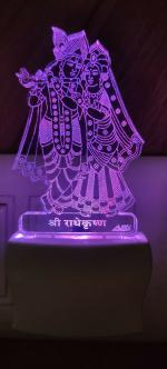 Omniverse Radha Krishna Multicolor Night Table Lamp
