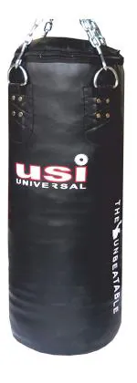 USI UNIVERSAL THE UNBEATABLE Punching Bag, Boxing Bag, 626PU Fury Thick PU Filled Boxing Bag for Boxing Martial Arts Kickboxing Training, Chain Included, D-Ring at Bottom, Dia 39cm