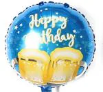 Hippity Hop Rubber Multicolor Happy Birthday Round Foil Balloon