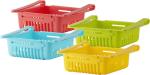Satish Cups Induustrie Basket Set of 4, Assorted Plastic Fruit & Vegetable Basket (Multicolor)