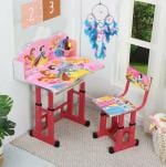Bhella Kids Study Table and Chair Set,Height Adjustable Wooden Baby Desk Age Between 2-11 With Queen Dream Catcher 65 cm