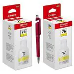 Canon GI 76 Yellow Twin Ink Bottle (PACK OF 2) with 3in1 Multi-Function Creative Mobile Phone Stand