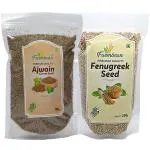Farmbean Premium Whole Spices Combo Pack of 2 -350Gms (Ajwain 100g, Fenugreek Seeds 250g)