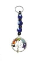 Astroghar Multicolor Seven Chakra Tree Of Life Evil Eye Crystal Key Chain